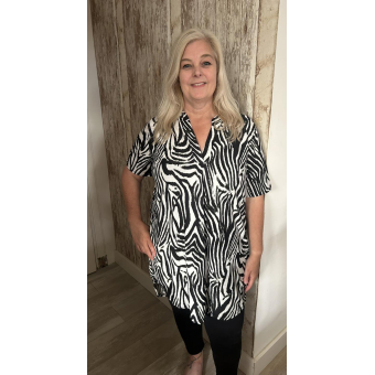 Tuniek zebraprint met korte mouw